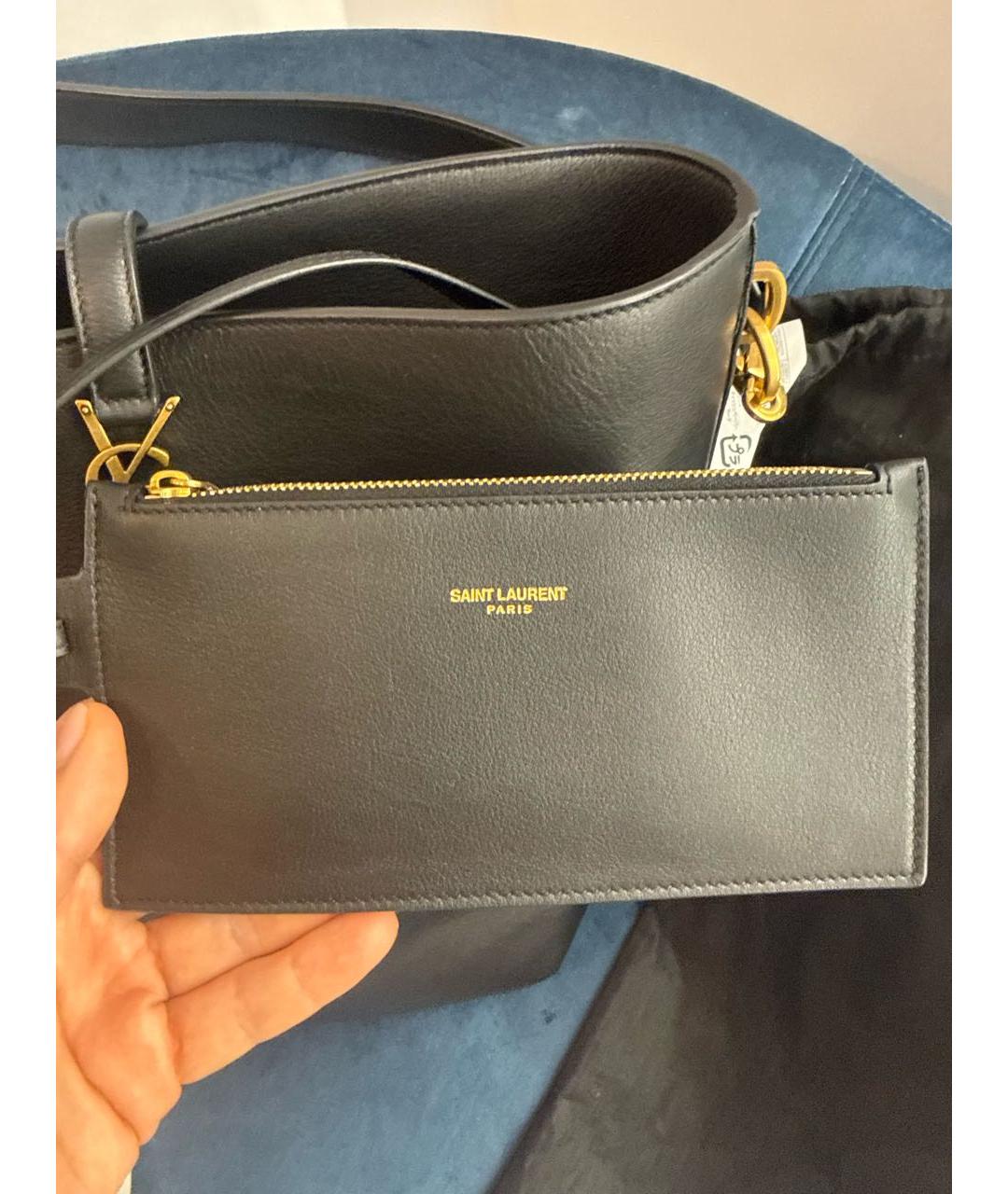SAINT LAURENT Черная кожаная сумка через плечо, фото 3
