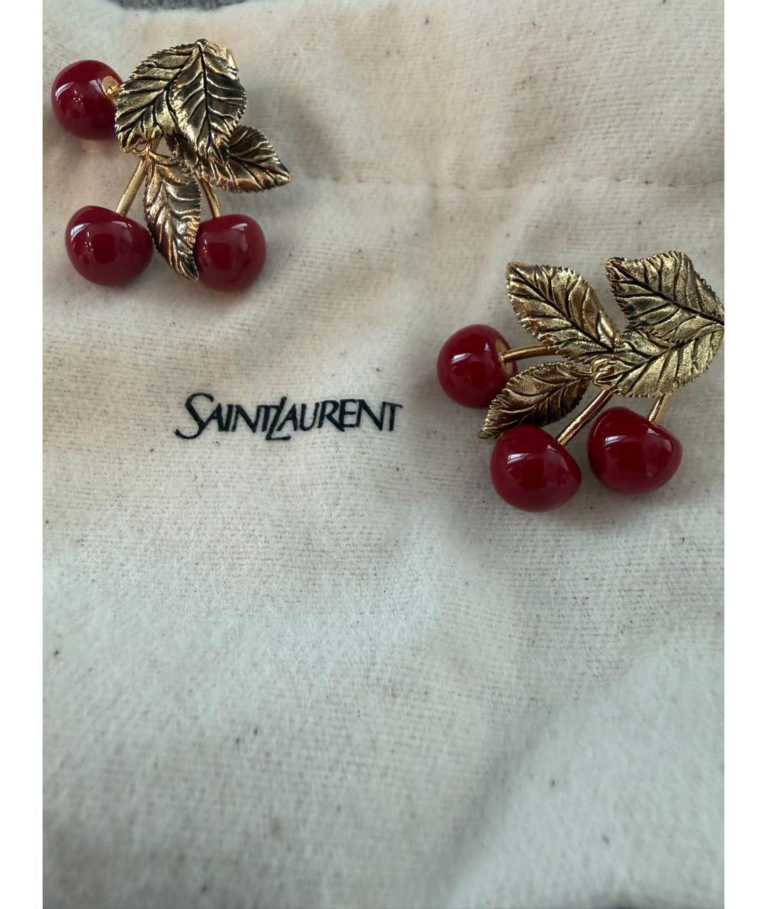 SAINT LAURENT Золотые серьги, фото 3