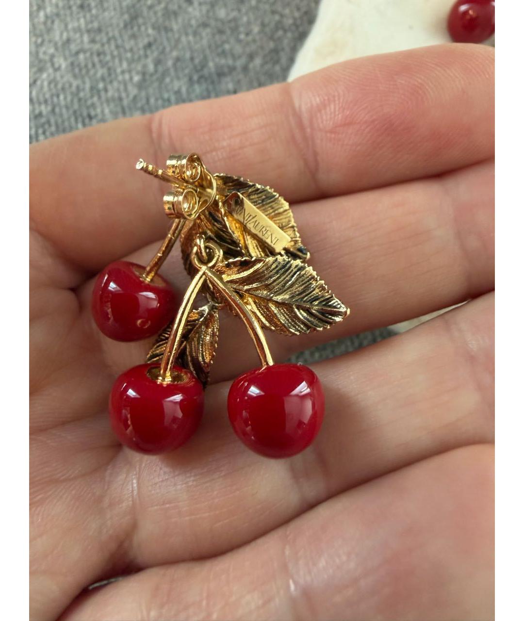 SAINT LAURENT Золотые серьги, фото 4