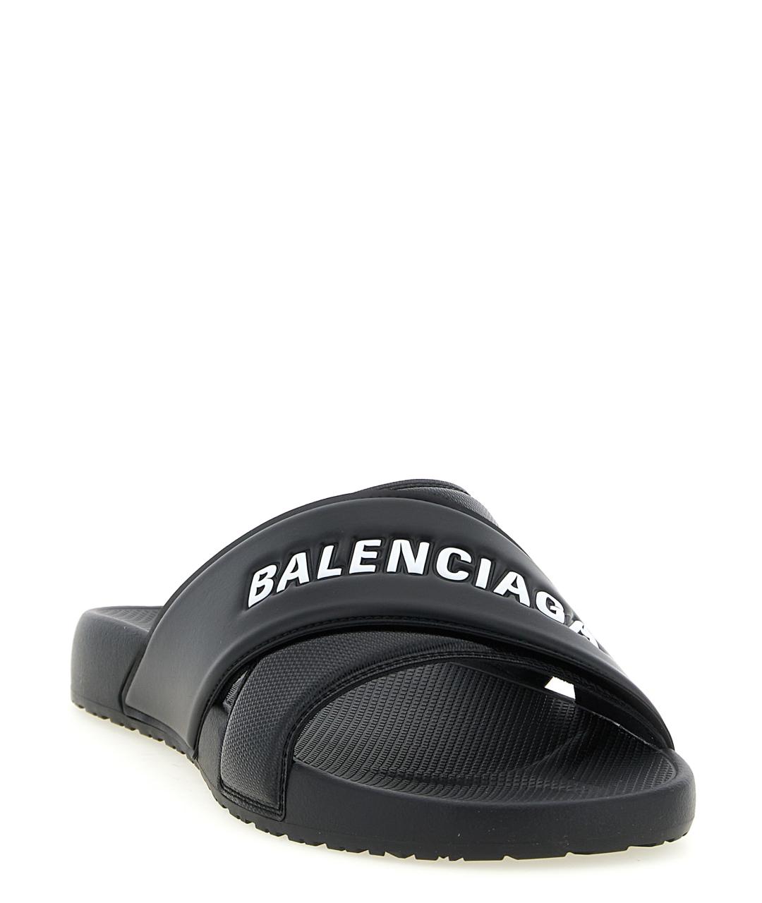 BALENCIAGA Белые резиновые шлепанцы, фото 2