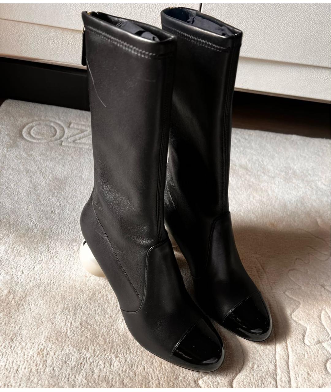 CHANEL Черные кожаные полусапоги, фото 4