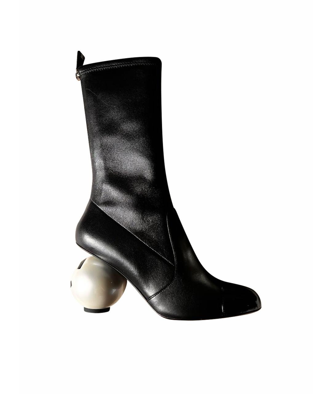 CHANEL Черные кожаные полусапоги, фото 1