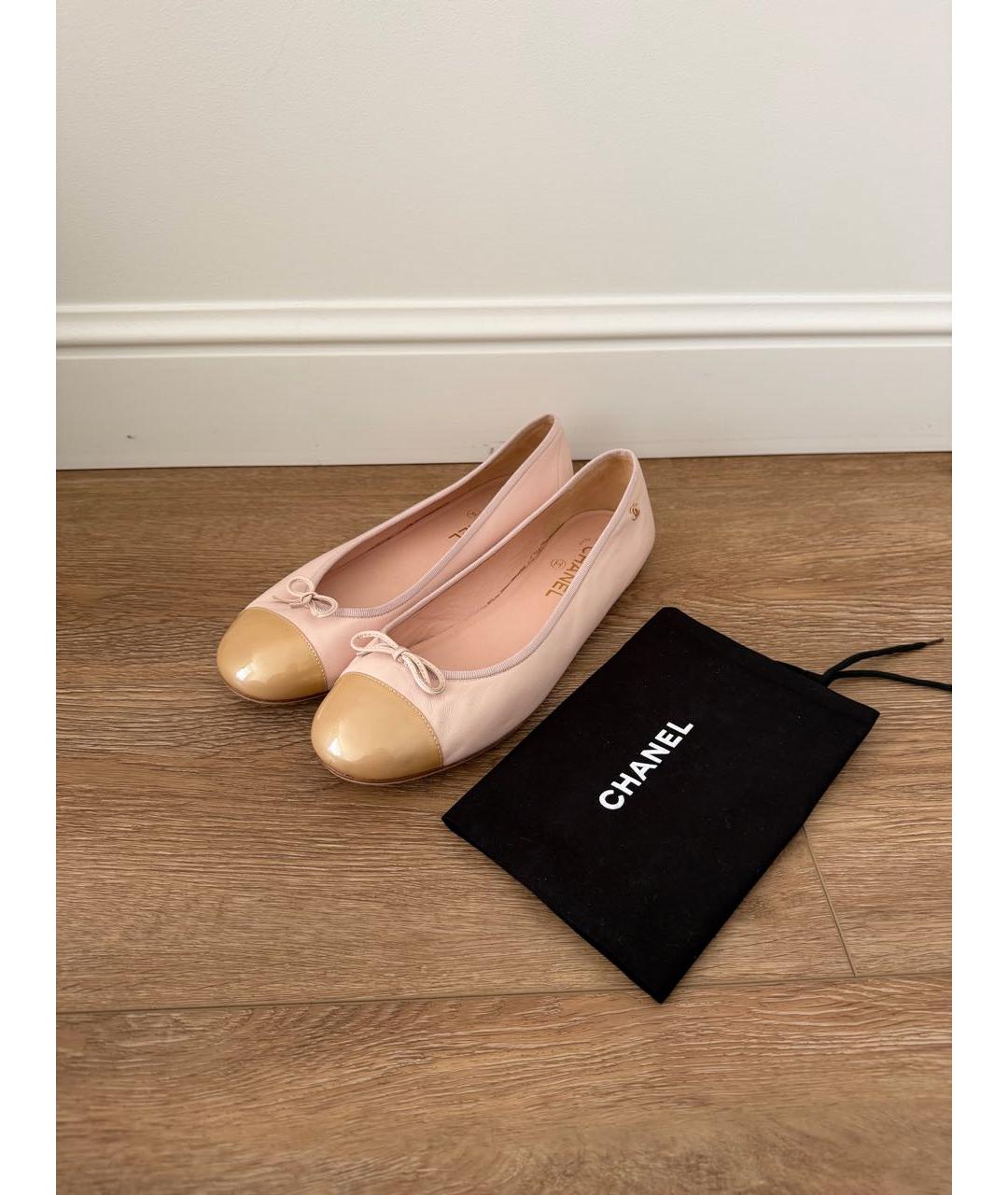 CHANEL Розовые кожаные балетки, фото 7