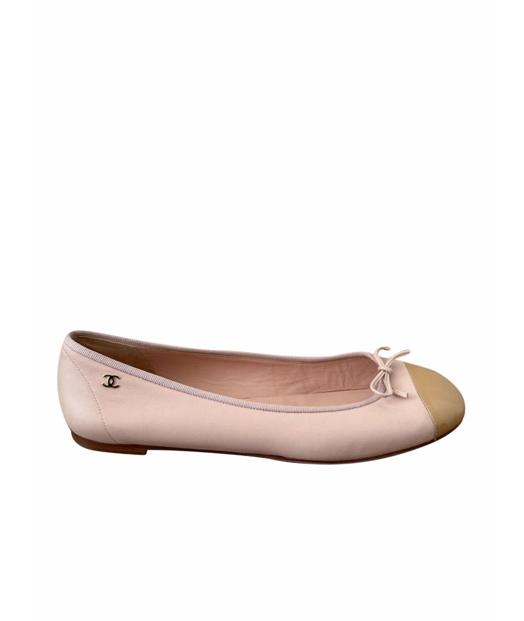 CHANEL Розовые кожаные балетки, фото 1