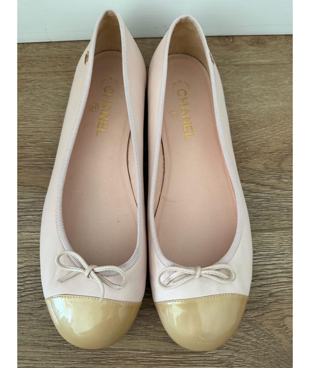 CHANEL Розовые кожаные балетки, фото 3