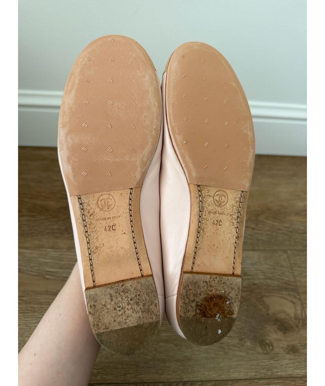 CHANEL Розовые кожаные балетки, фото 5