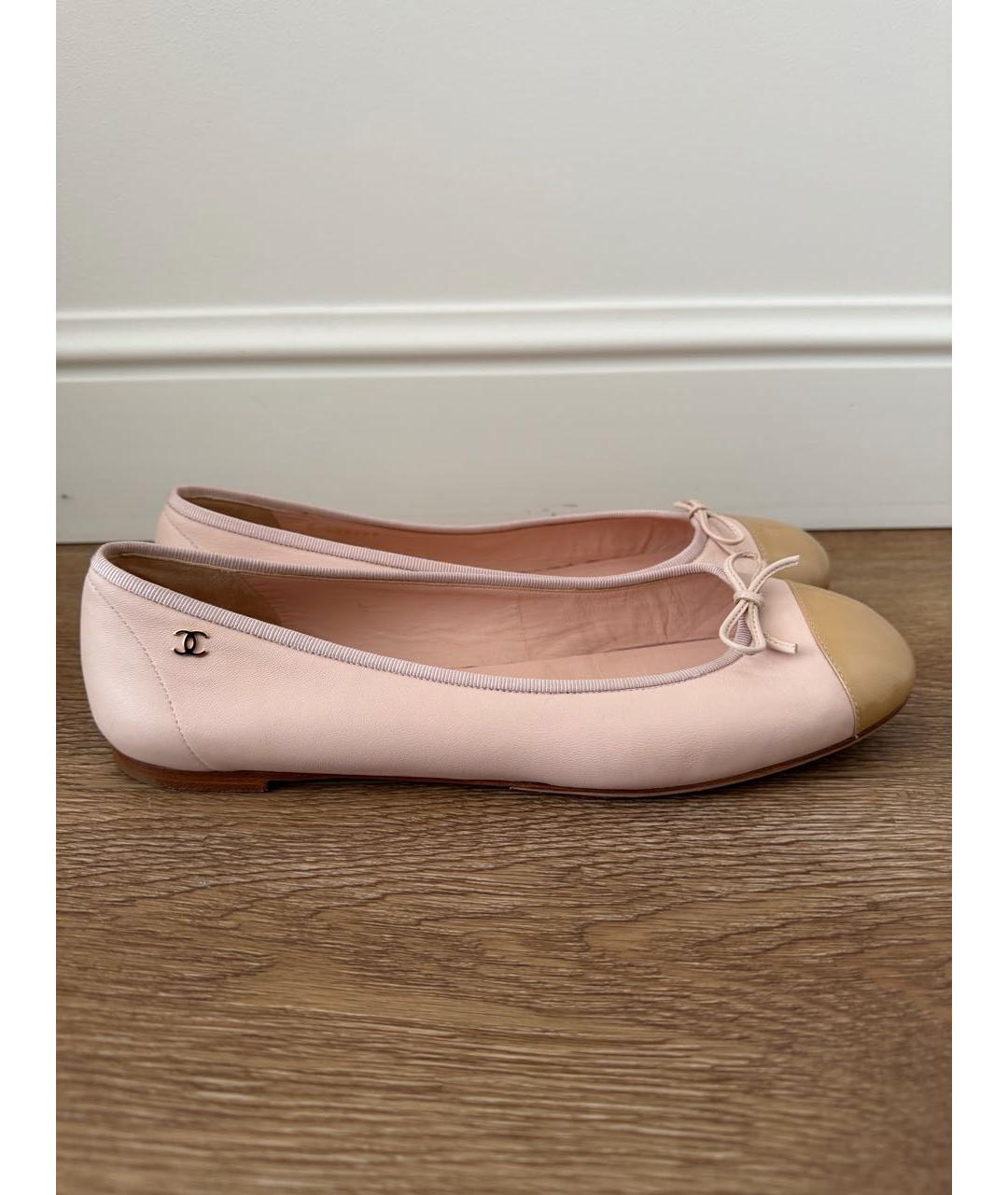 CHANEL Розовые кожаные балетки, фото 8