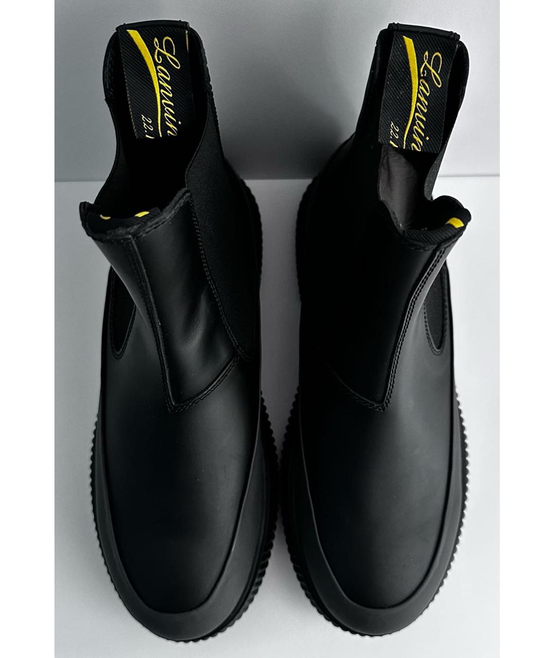 LANVIN Черные кожаные высокие ботинки, фото 3