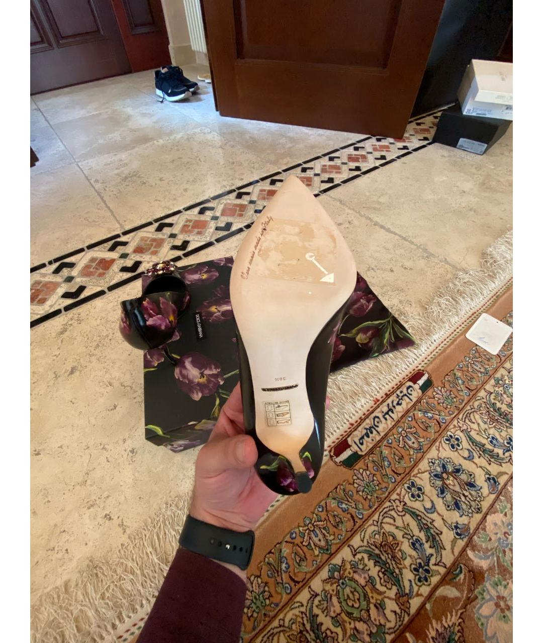 DOLCE&GABBANA Черные кожаные туфли, фото 5