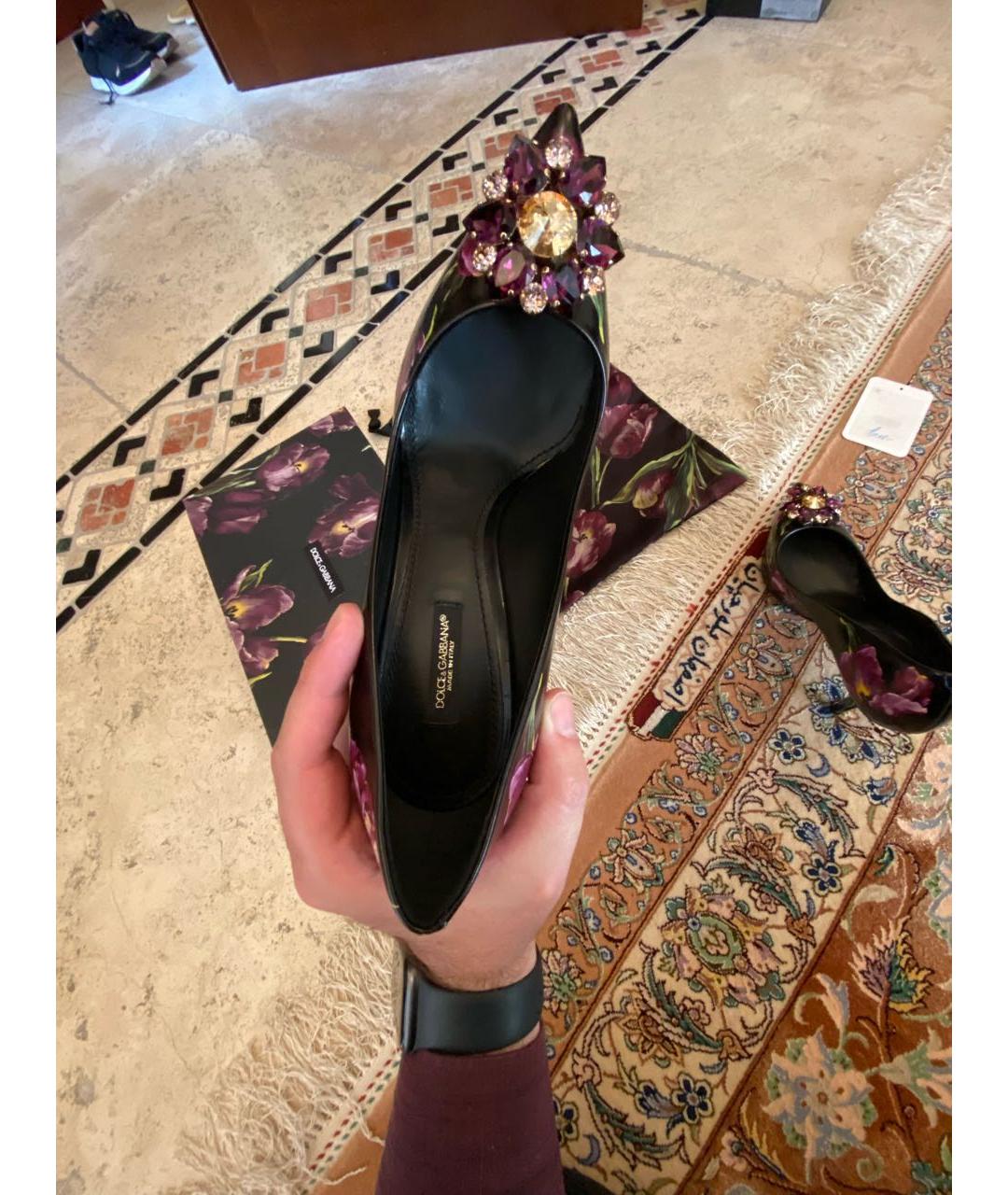 DOLCE&GABBANA Черные кожаные туфли, фото 7