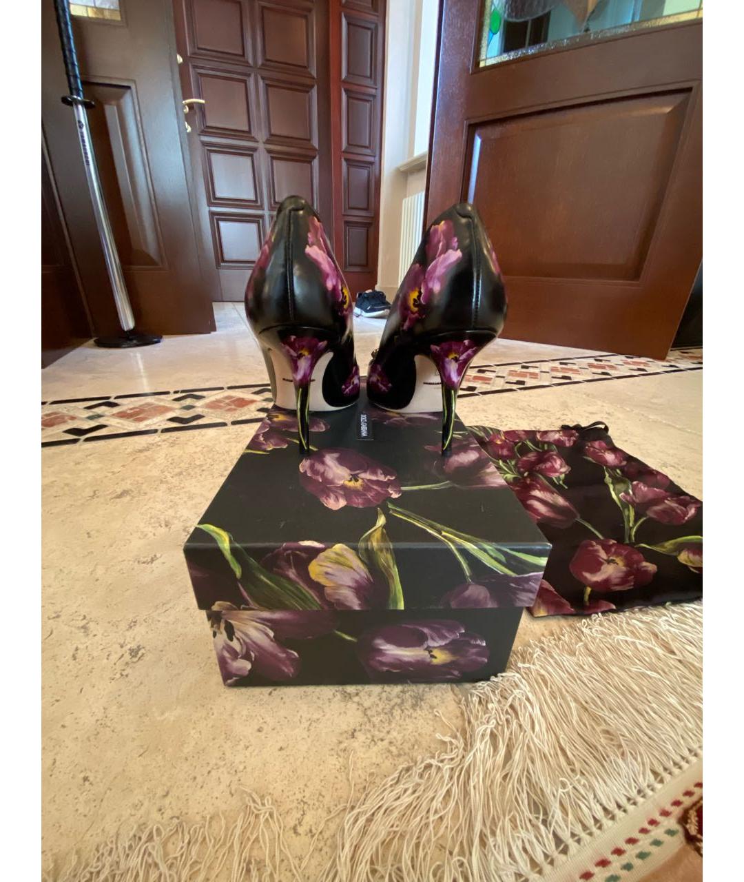 DOLCE&GABBANA Черные кожаные туфли, фото 4