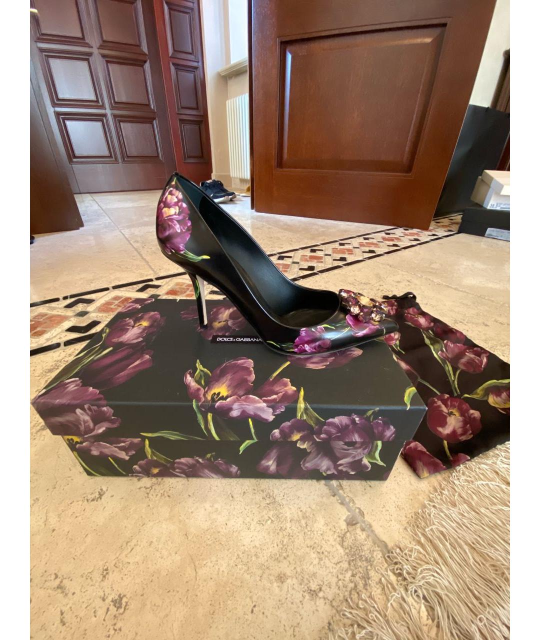 DOLCE&GABBANA Черные кожаные туфли, фото 9