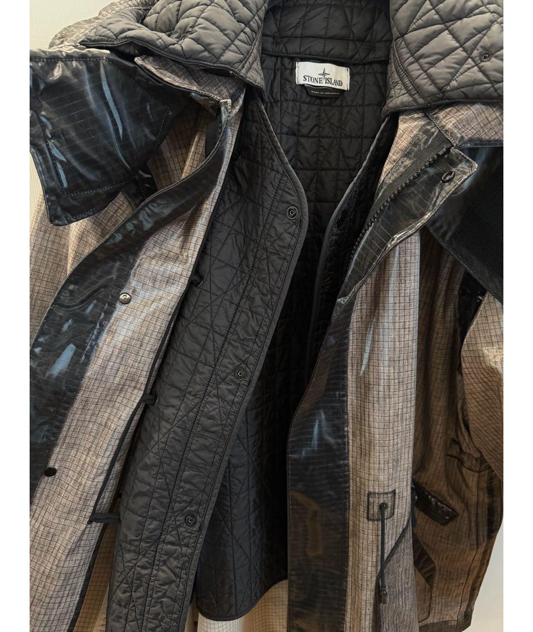 STONE ISLAND Серая хлопковая парка, фото 3