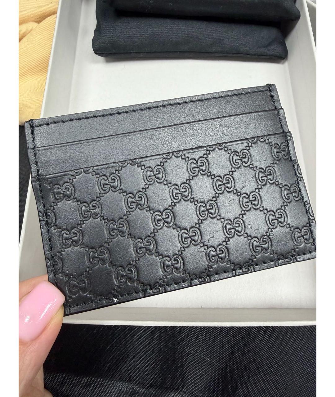 GUCCI Черный кожаный кардхолдер, фото 5