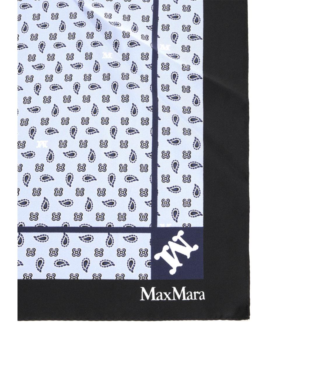 MAX MARA Голубой шелковый платок, фото 2
