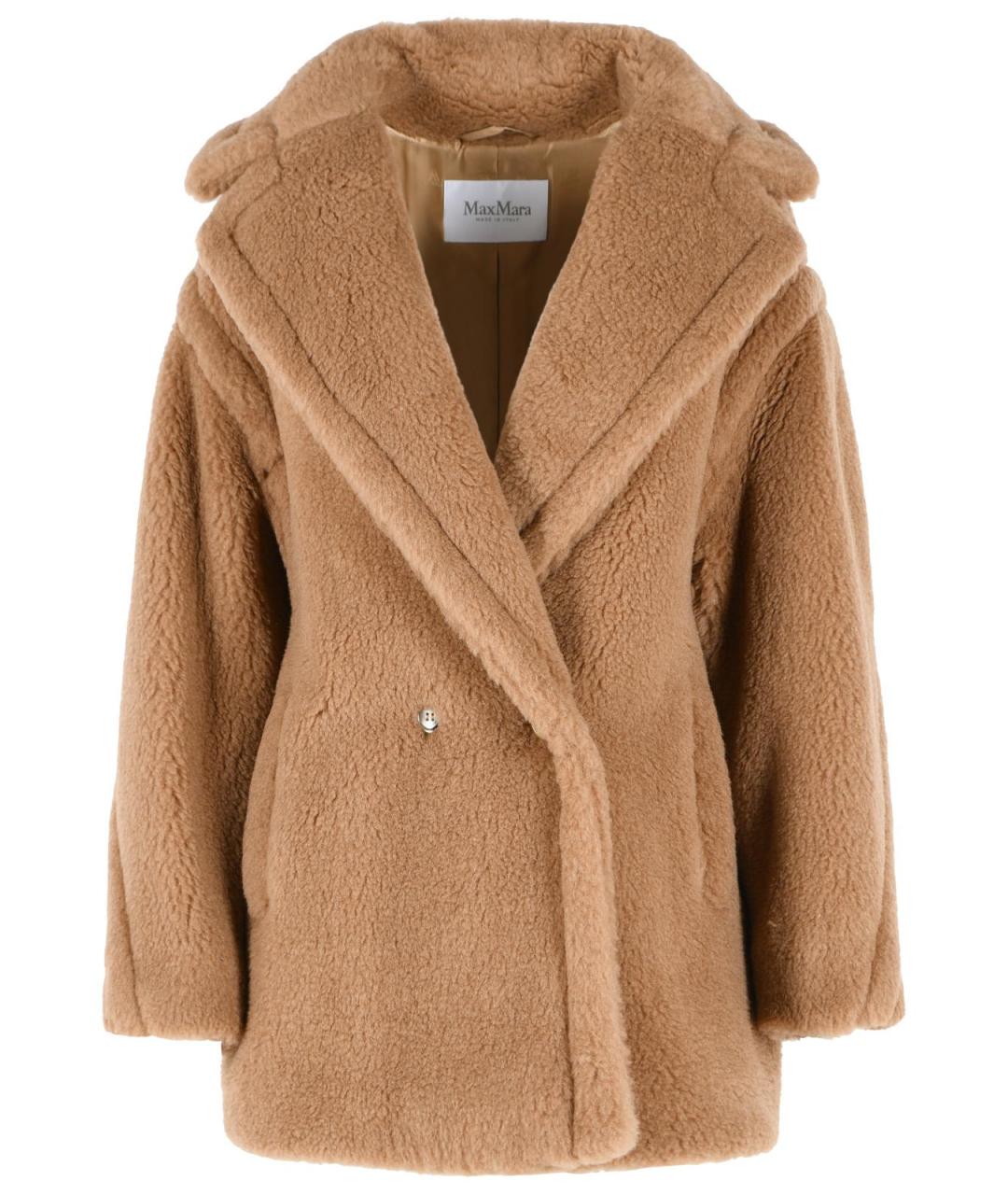 MAX MARA Коричневая шерстяная шуба, фото 1