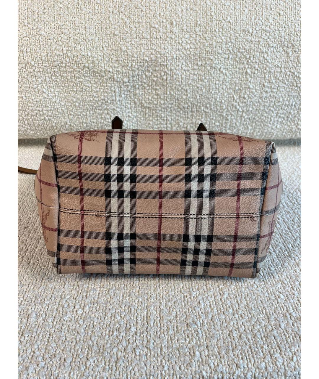 BURBERRY Бежевая кожаная сумка тоут, фото 6