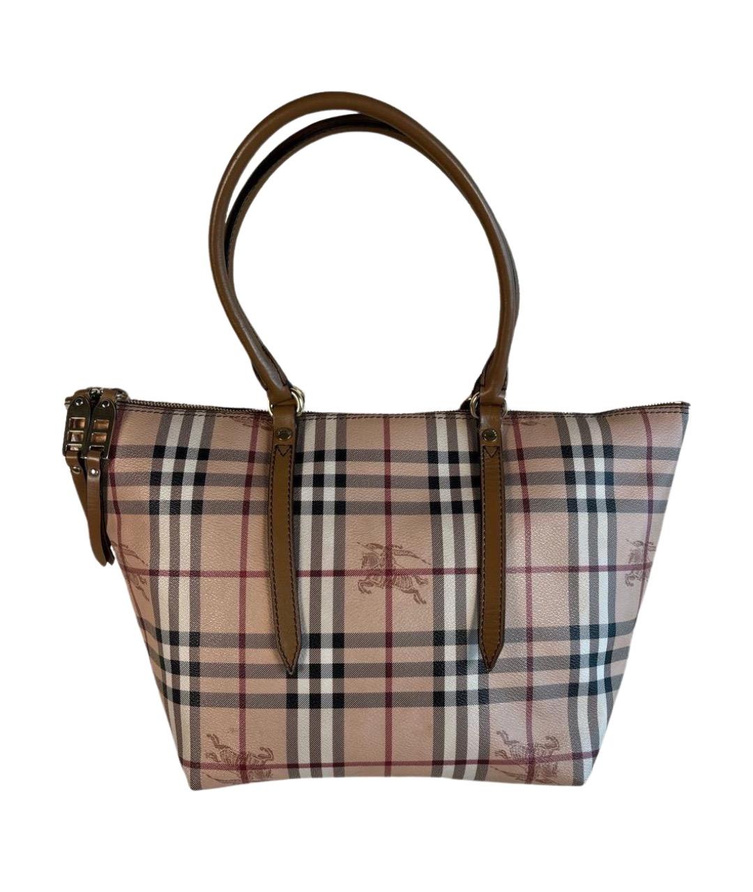 BURBERRY Бежевая кожаная сумка тоут, фото 1