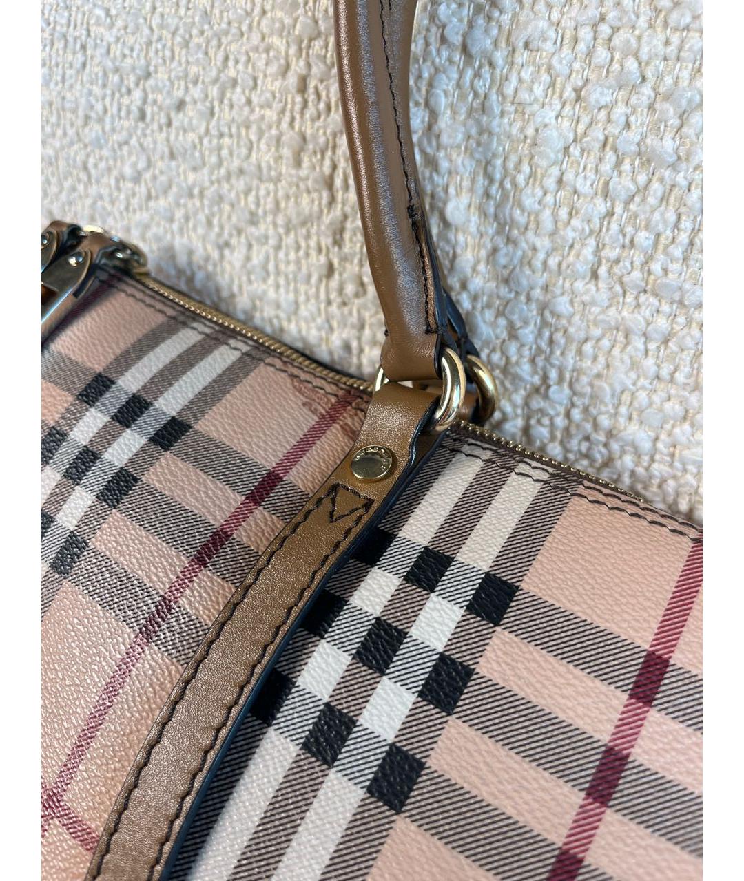 BURBERRY Бежевая кожаная сумка тоут, фото 8