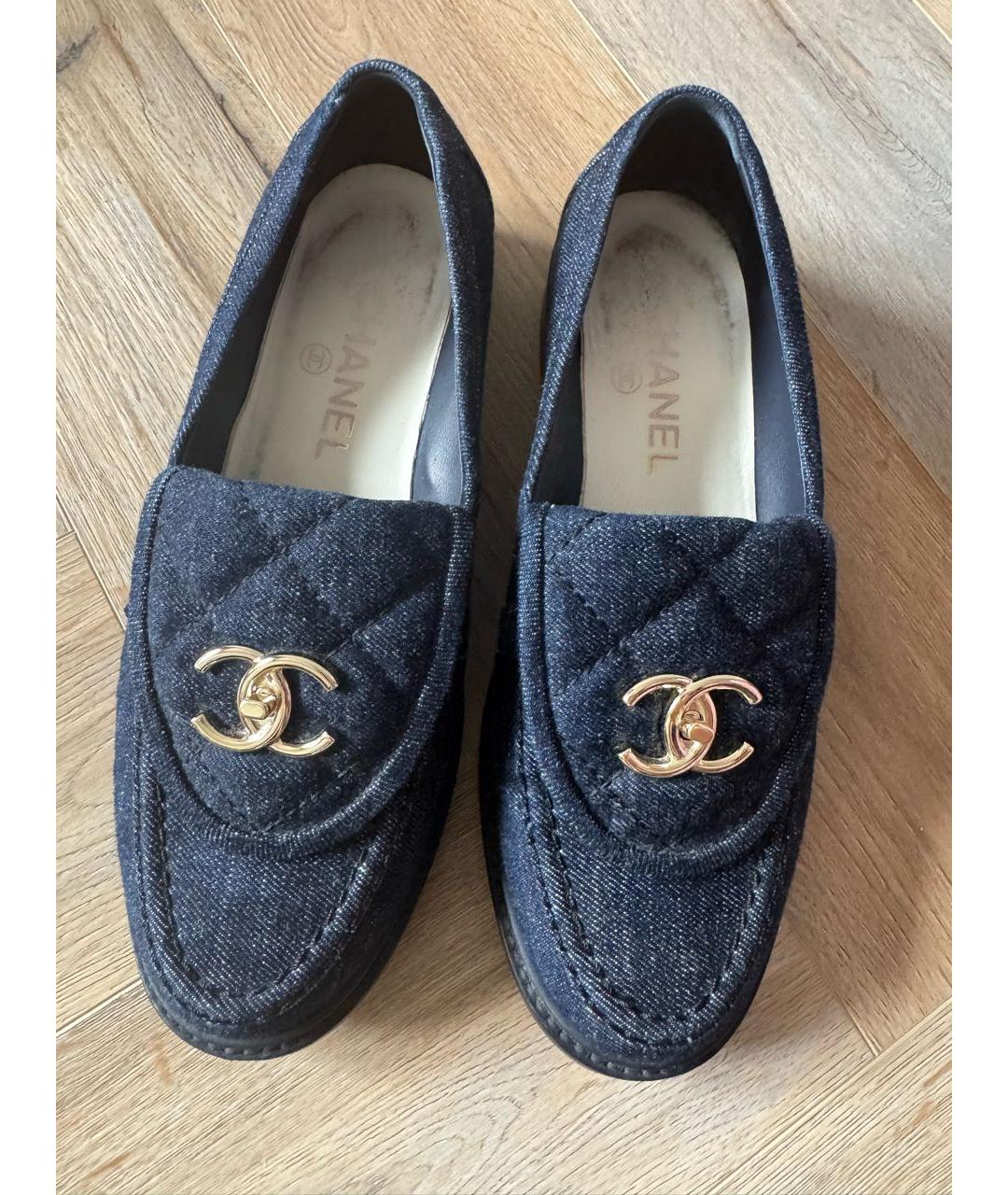 CHANEL Темно-синие лоферы, фото 2
