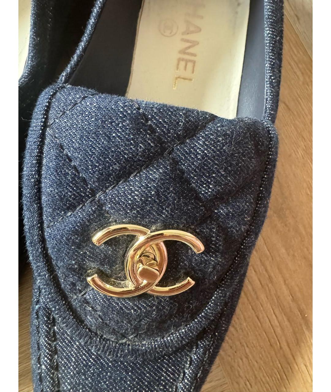 CHANEL Темно-синие лоферы, фото 4