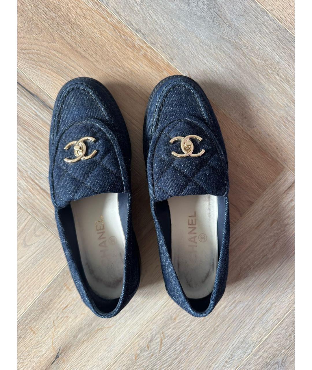CHANEL Темно-синие лоферы, фото 3
