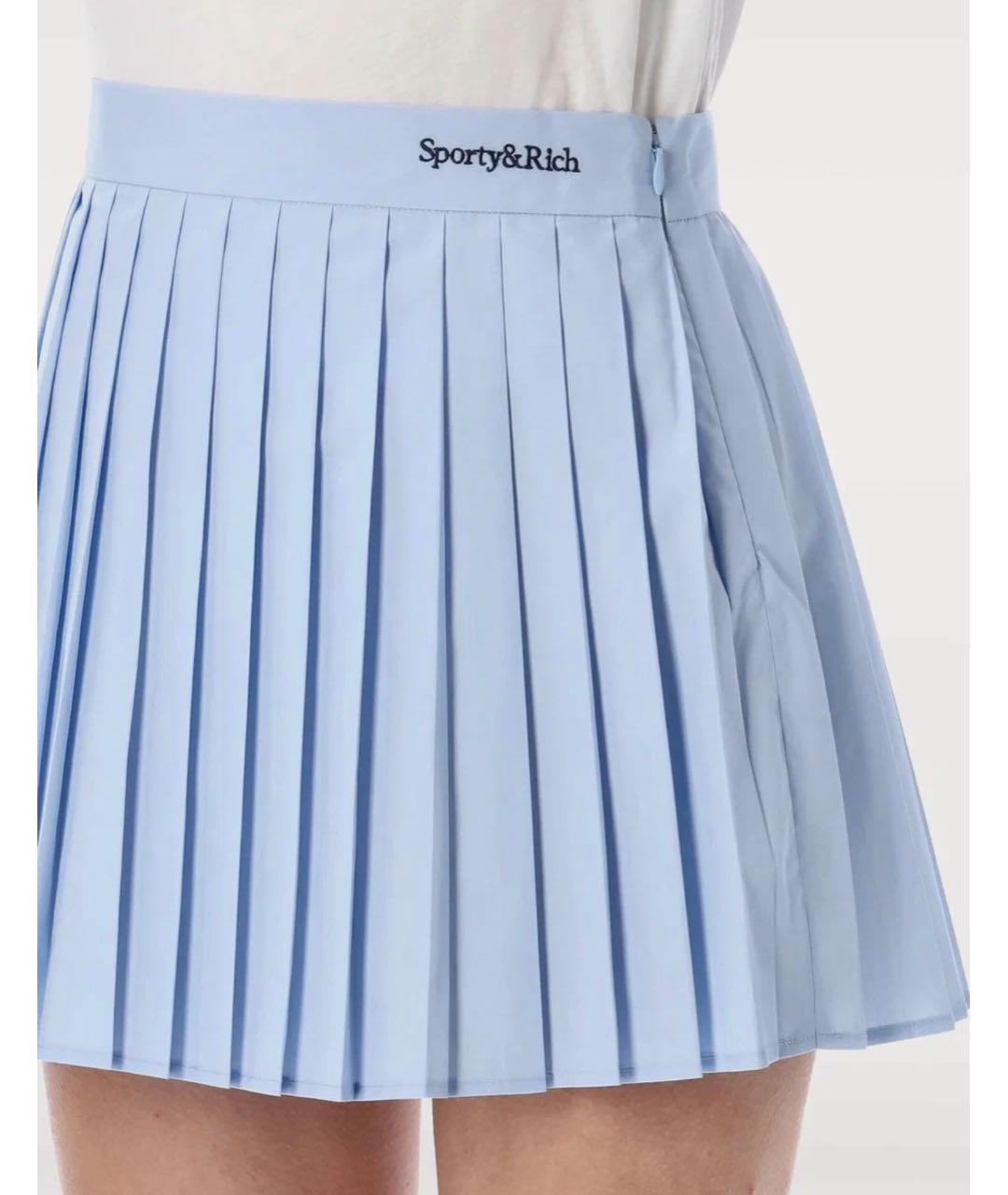 SPORTY AND RICH Голубая хлопковая юбка мини, фото 2
