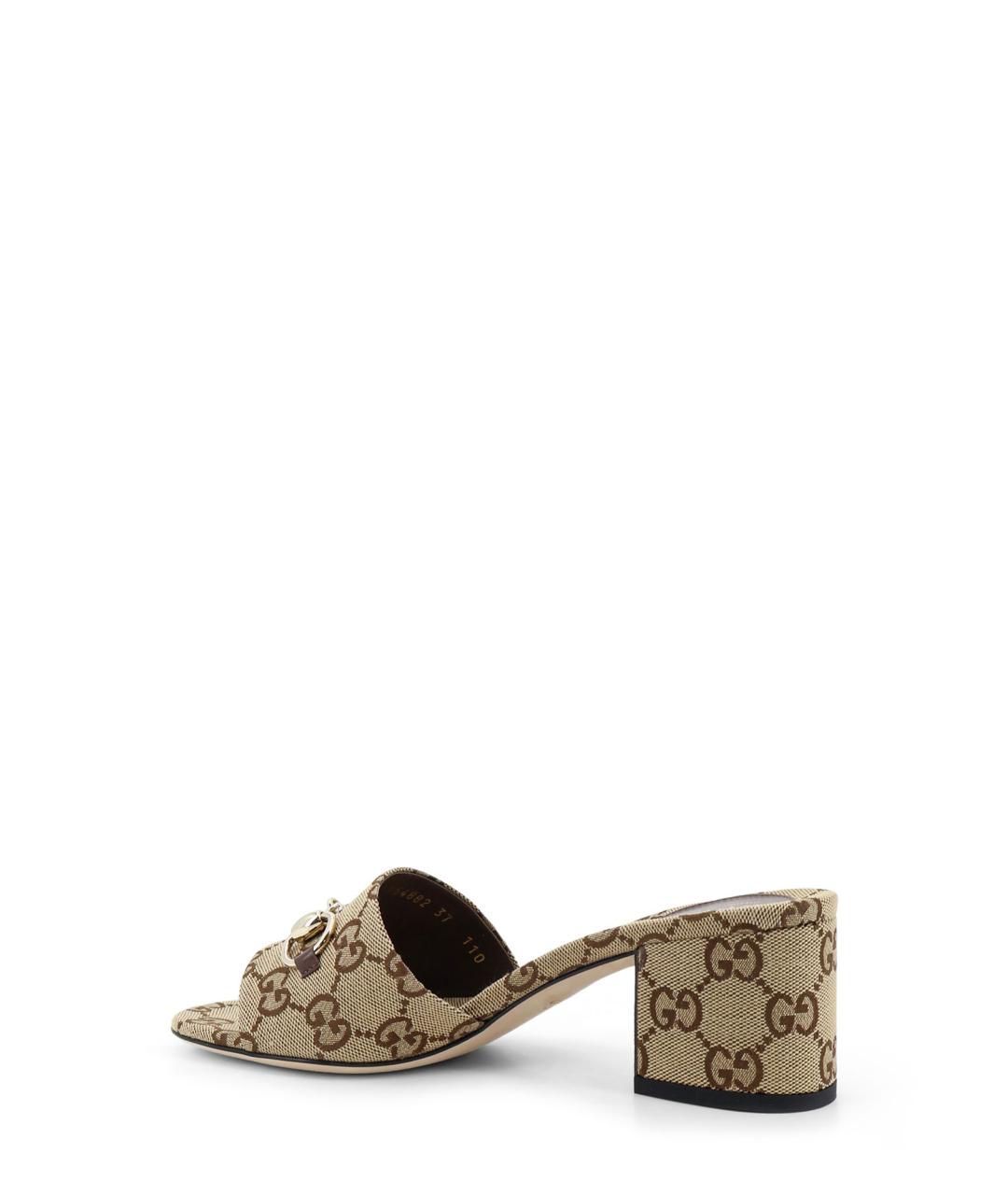 GUCCI Бежевые текстильные мюли, фото 3