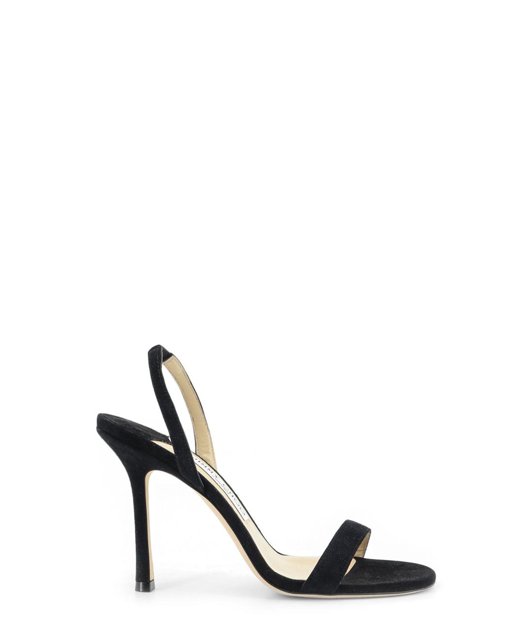 JIMMY CHOO Черные замшевые босоножки, фото 1