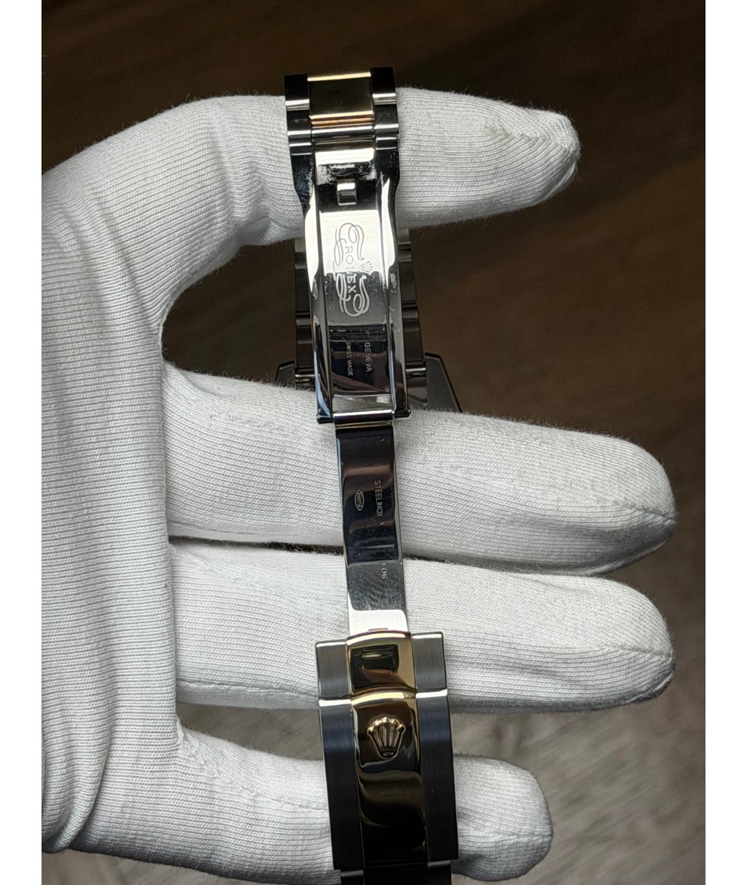 ROLEX Черные часы из желтого золота, фото 9