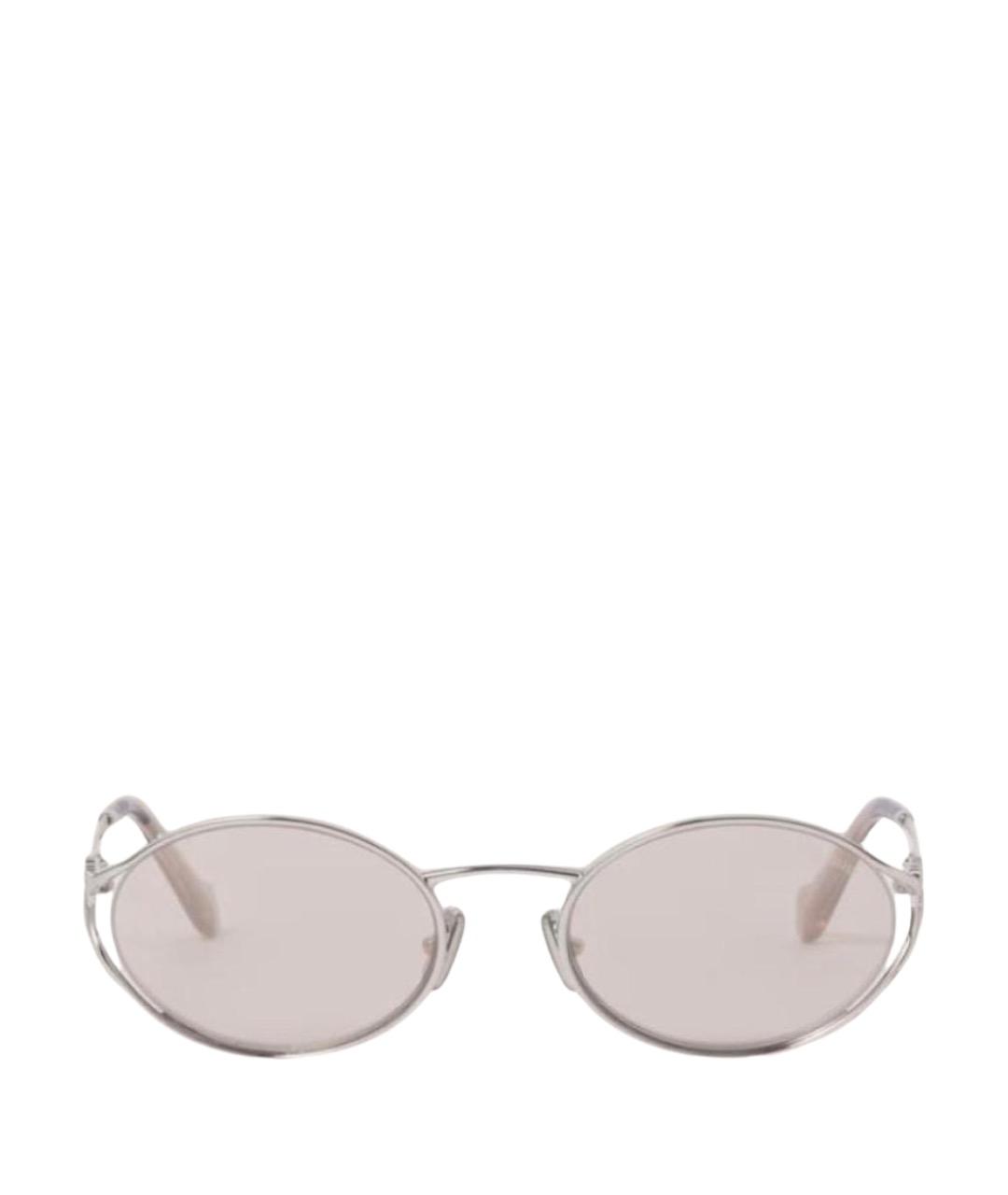 MIU MIU Серебряные металлические солнцезащитные очки, фото 1