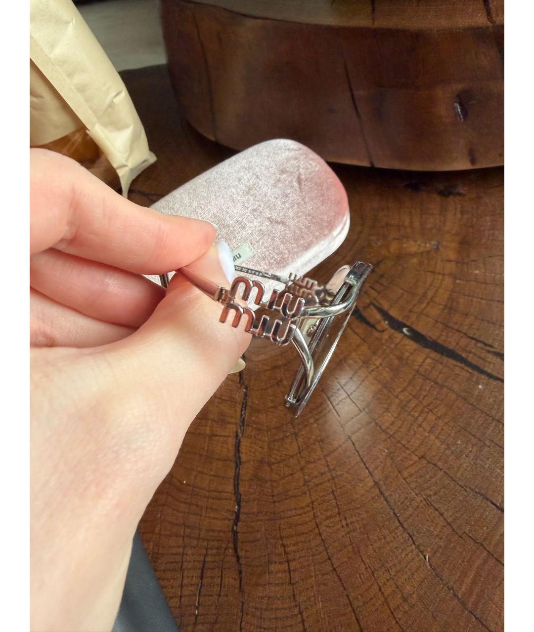 MIU MIU Серебряные металлические солнцезащитные очки, фото 3