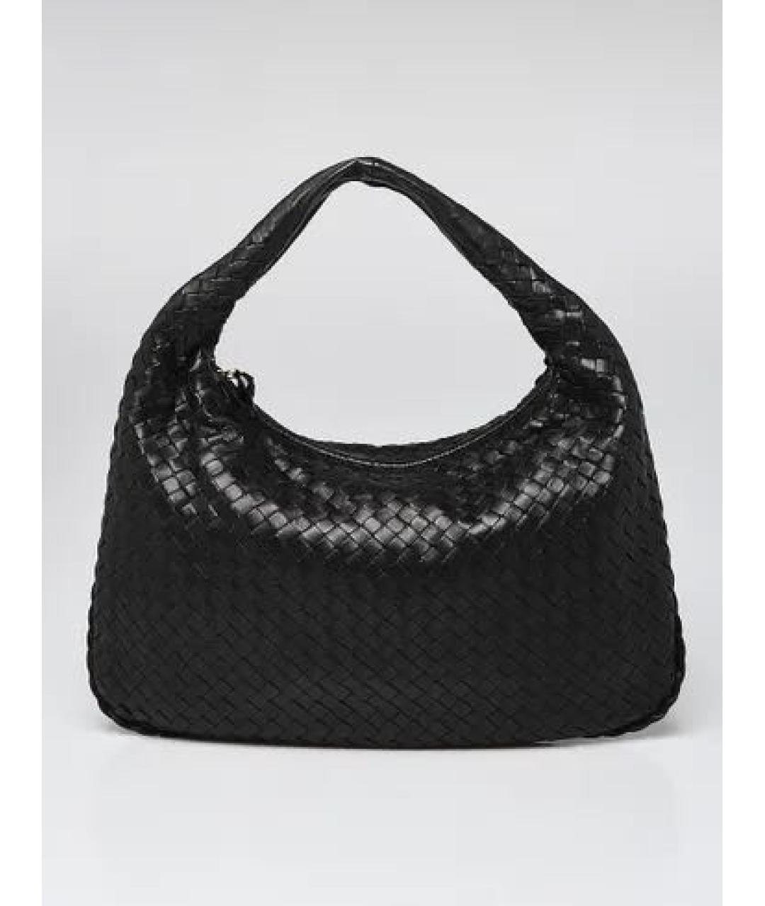 BOTTEGA VENETA Черная кожаная сумка через плечо, фото 9