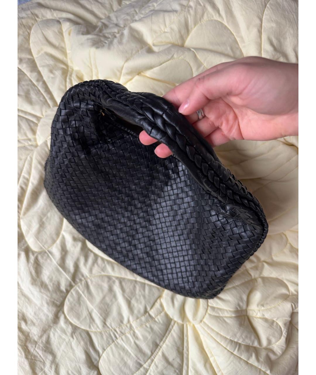 BOTTEGA VENETA Черная кожаная сумка через плечо, фото 5