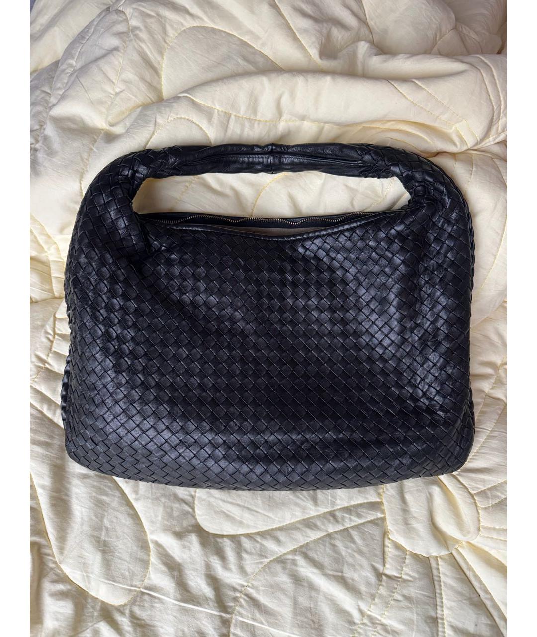 BOTTEGA VENETA Черная кожаная сумка через плечо, фото 4