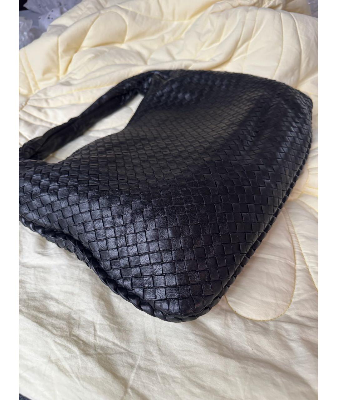BOTTEGA VENETA Черная кожаная сумка через плечо, фото 7