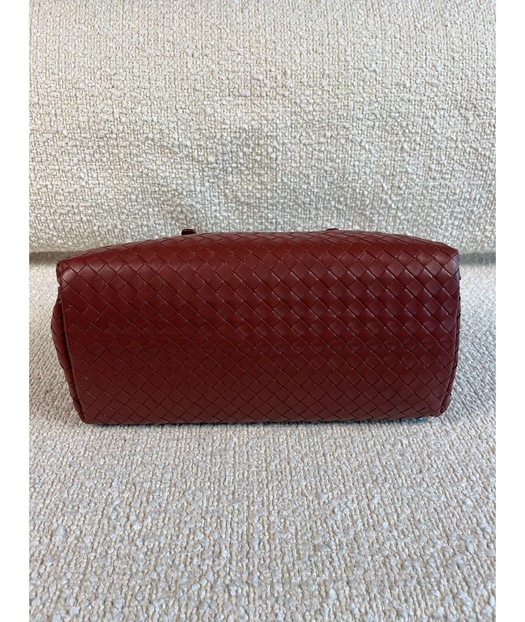 BOTTEGA VENETA Бордовая кожаная сумка с короткими ручками, фото 6