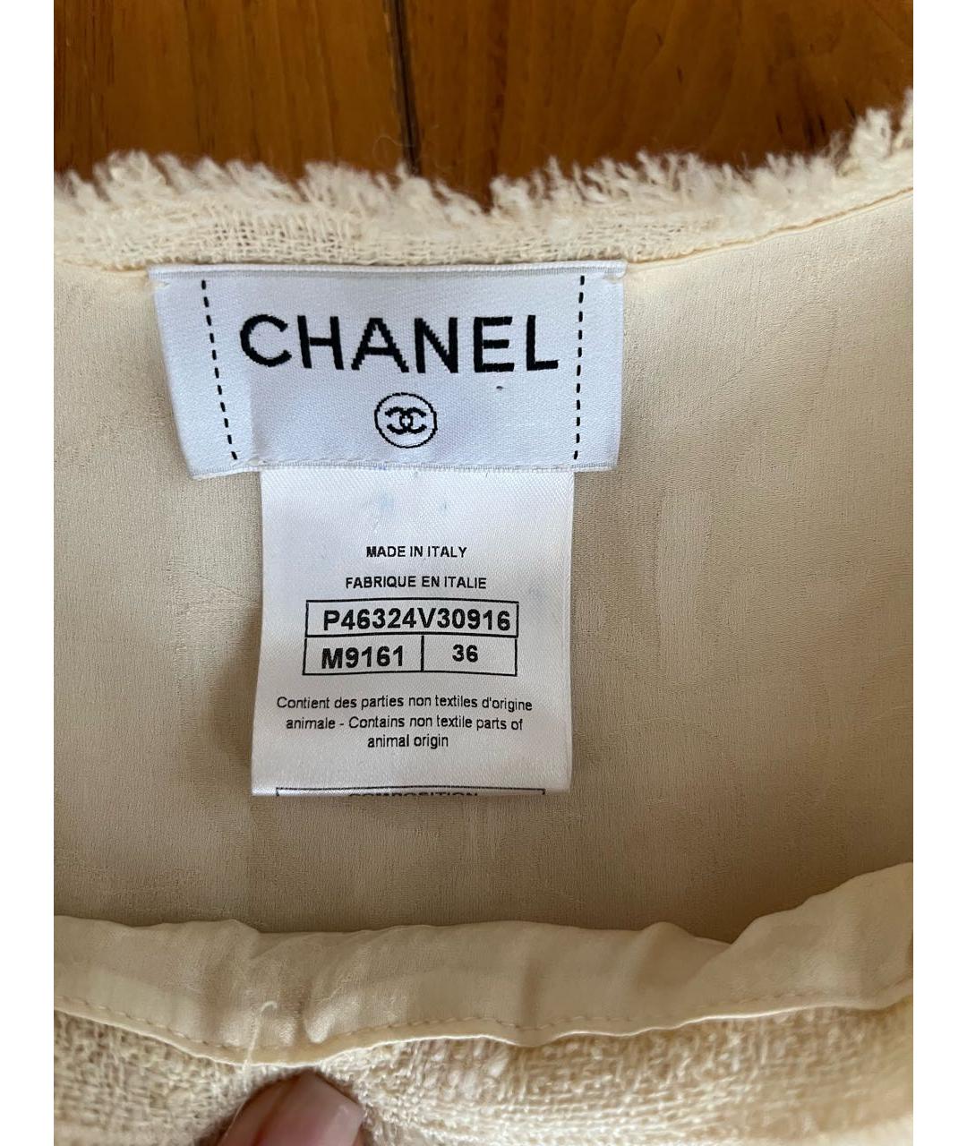 CHANEL Бежевая твидовая блузы, фото 3