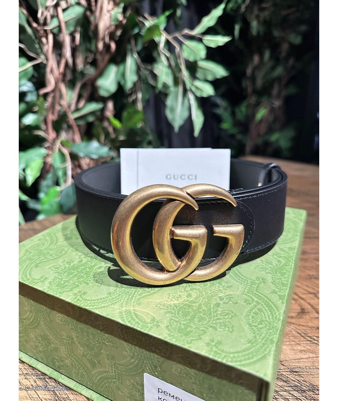 GUCCI Черный кожаный ремень, фото 4