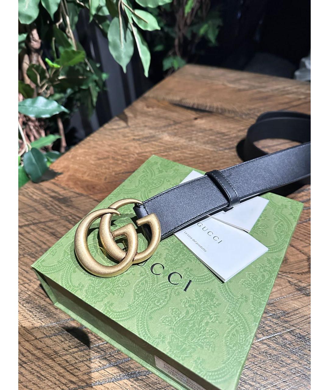 GUCCI Черный кожаный ремень, фото 2