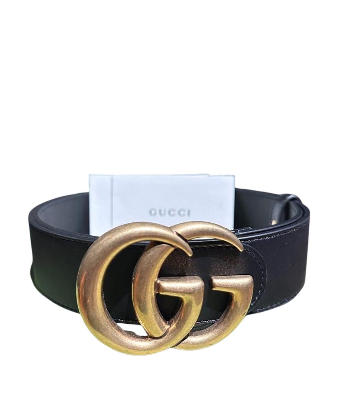 GUCCI Черный кожаный ремень, фото 1