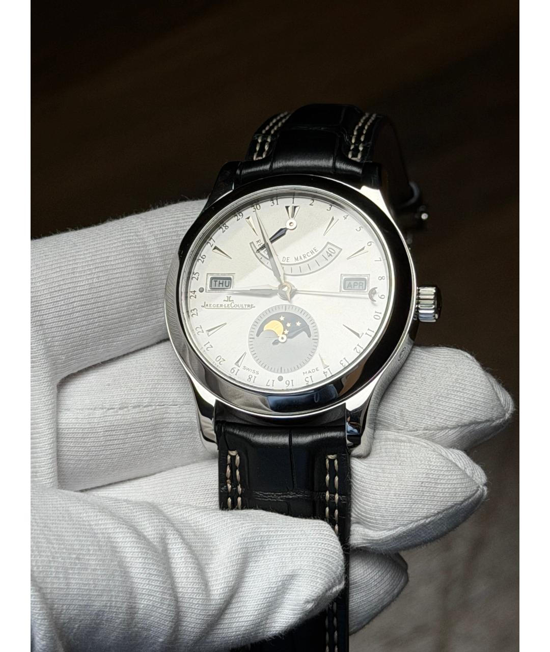 Jaeger LeCoultre Белые стальные часы, фото 3