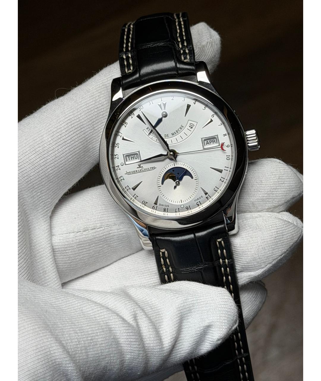 Jaeger LeCoultre Белые стальные часы, фото 2