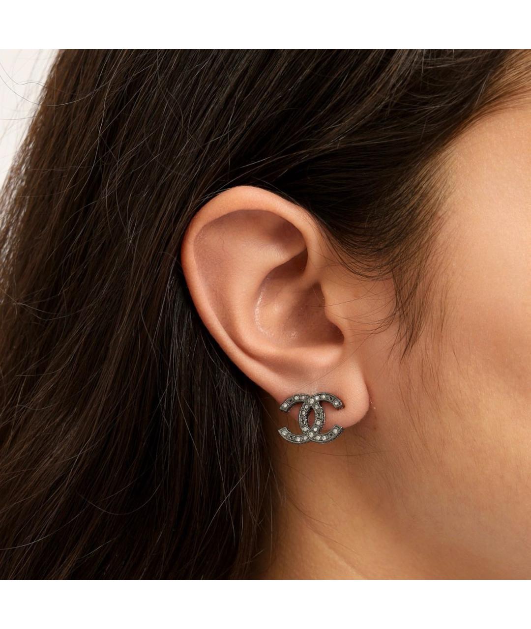 CHANEL Серебряные металлические серьги, фото 5