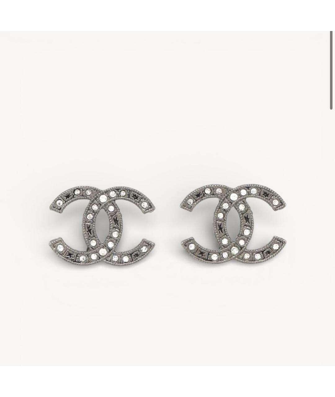 CHANEL Серебряные металлические серьги, фото 2