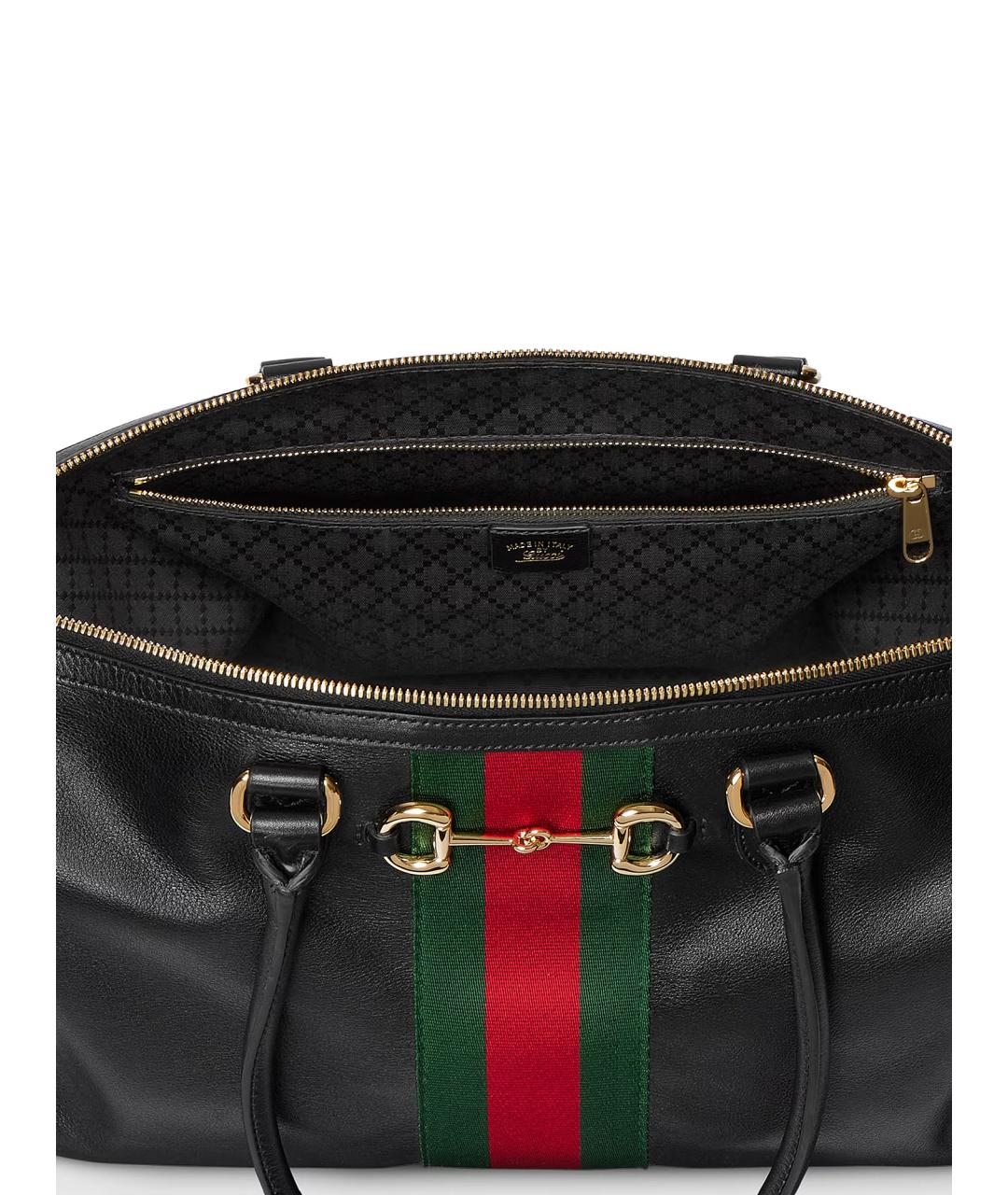 GUCCI Черная кожаная сумка через плечо, фото 4