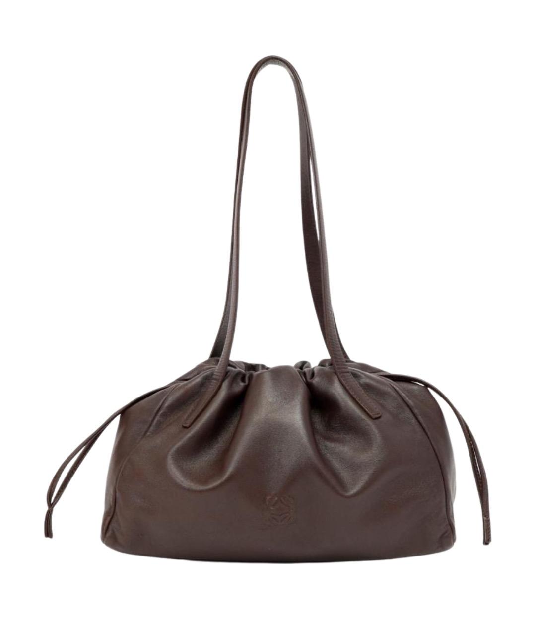 LOEWE Коричневая кожаная сумка через плечо, фото 1