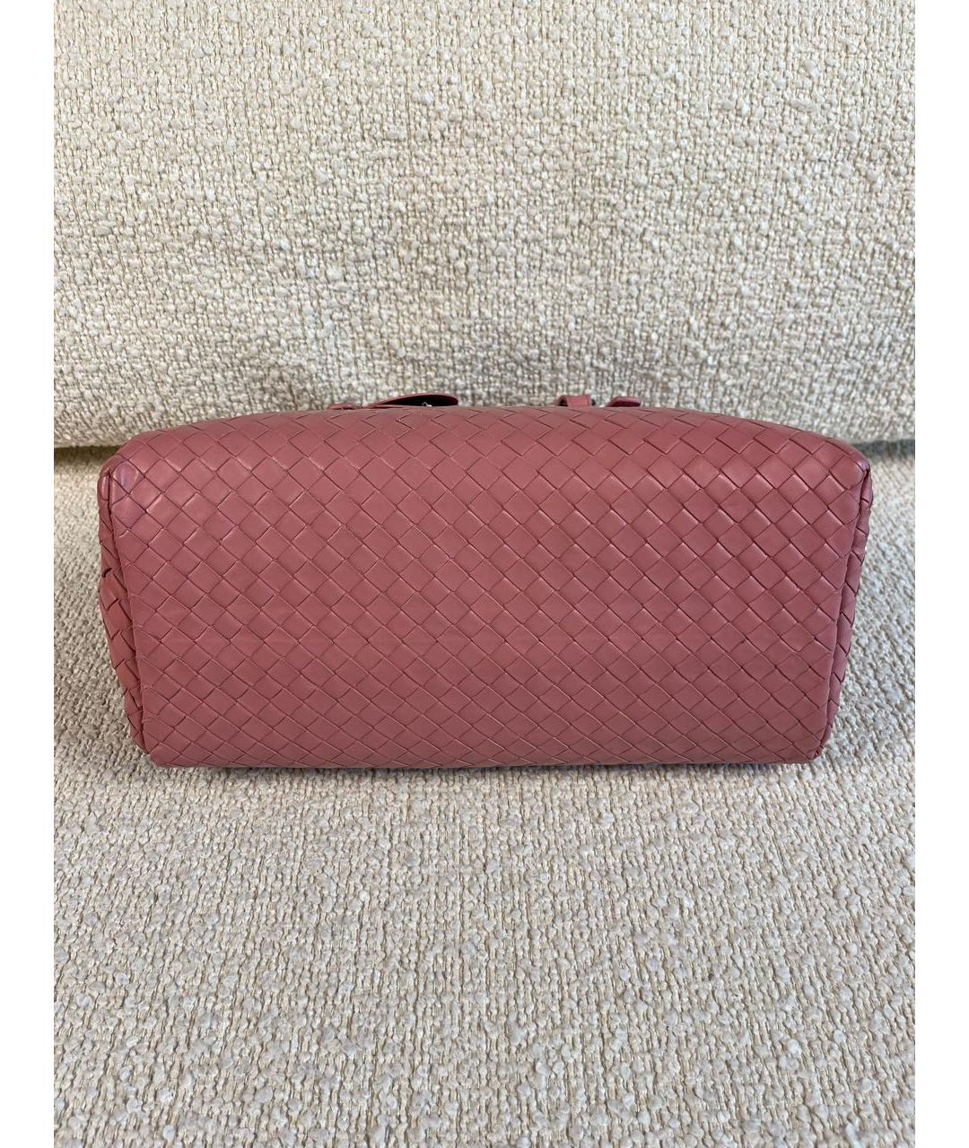 BOTTEGA VENETA Розовая кожаная сумка с короткими ручками, фото 6