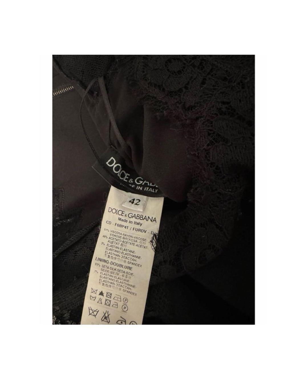 DOLCE&GABBANA Черное вискозное коктейльное платье, фото 3