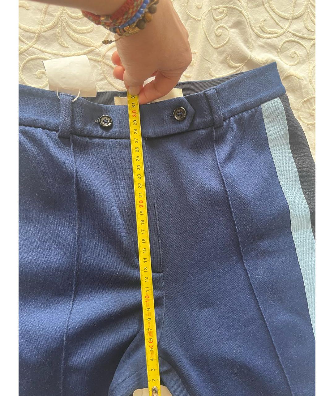 GOLDEN GOOSE DELUXE BRAND Синие брюки узкие, фото 5